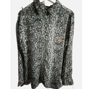 MOSSIMO- Black & White Snake Print Long Sleeve Shirt Size L